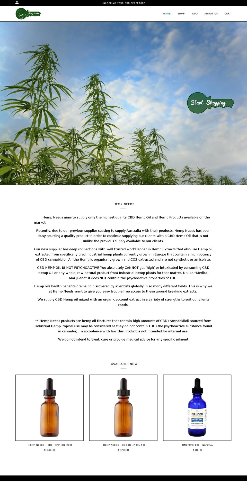 healthyhemp.com.au shopify website screenshot