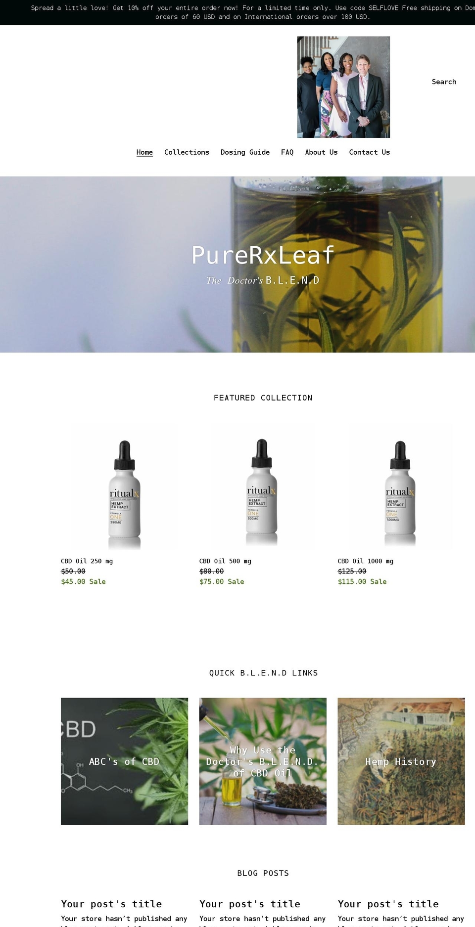 healthyhempthedoctorsblend.com shopify website screenshot