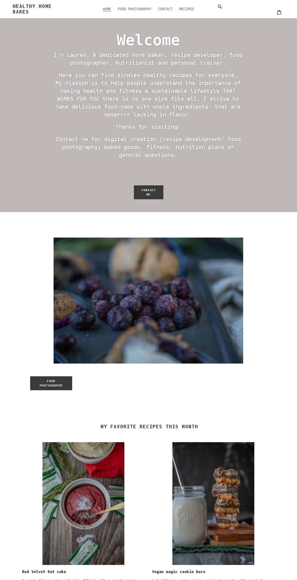 healthyhomebakes.com shopify website screenshot