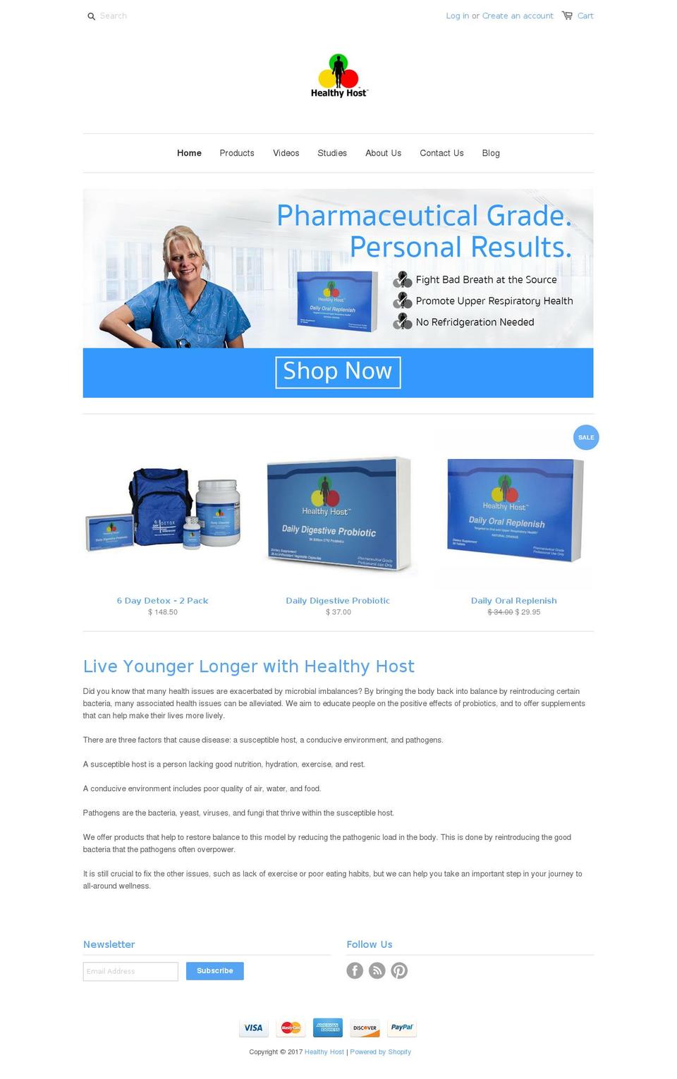 healthyhost.com shopify website screenshot
