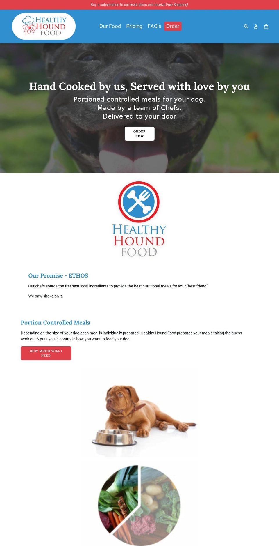 healthyhoundfood.com.au shopify website screenshot