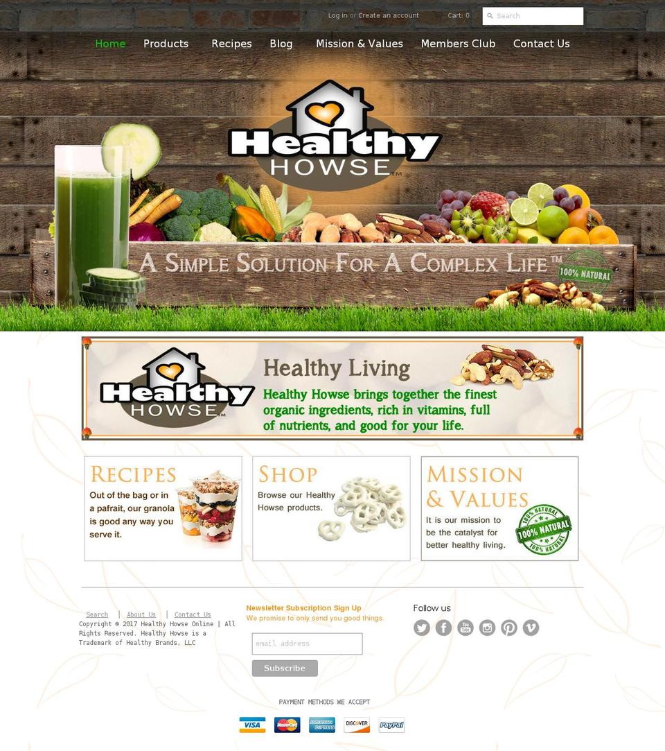 healthyhowse.com shopify website screenshot