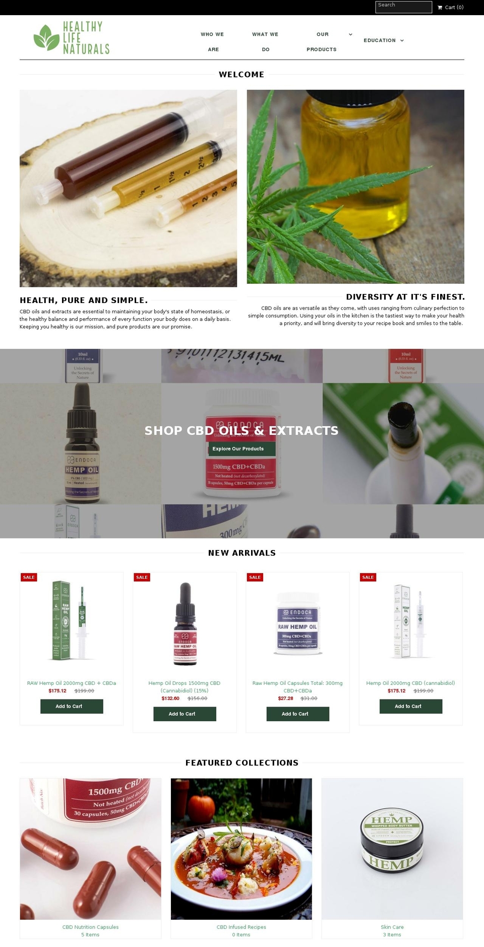 healthylifenaturals.com — Shopify storefront screenshot