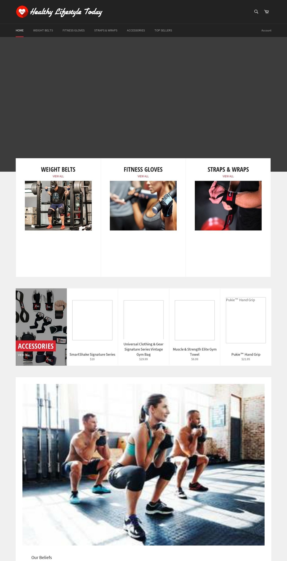 healthylifestylestoday.com — Shopify storefront screenshot