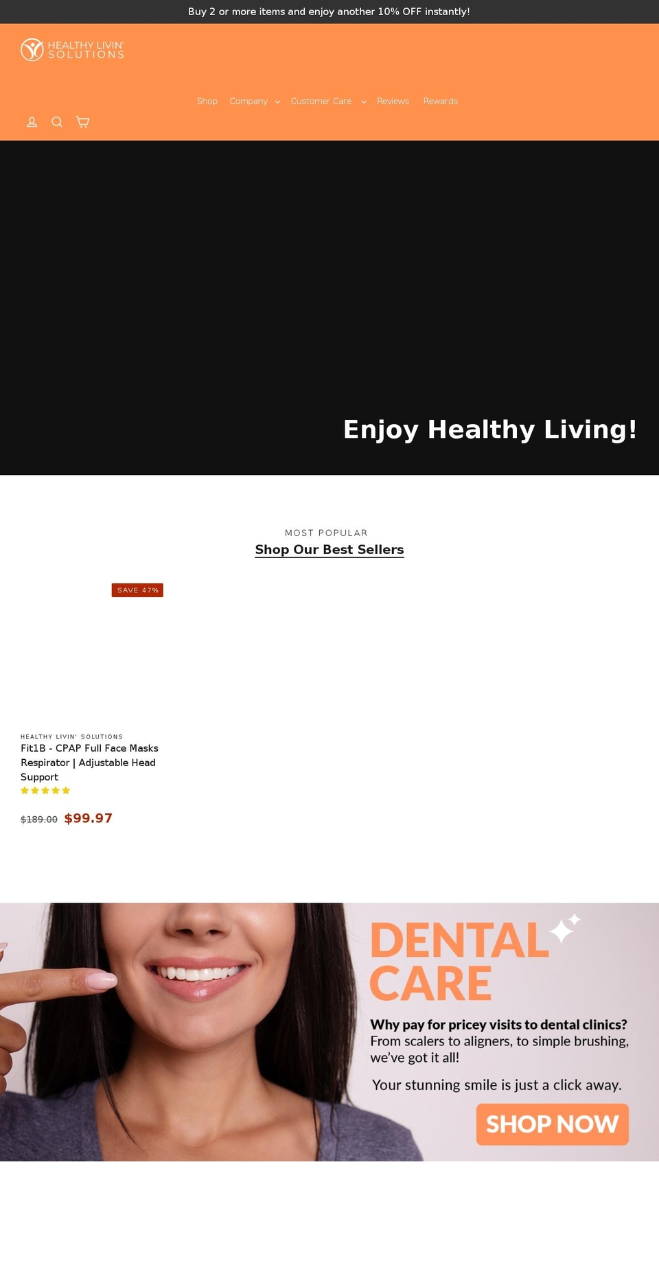 healthylivin.solutions shopify website screenshot
