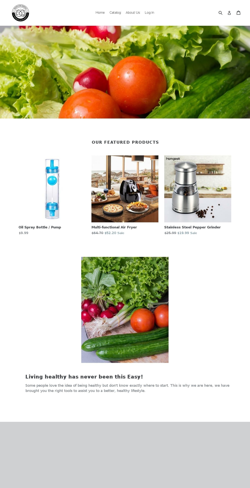 healthylivingessentials.net shopify website screenshot