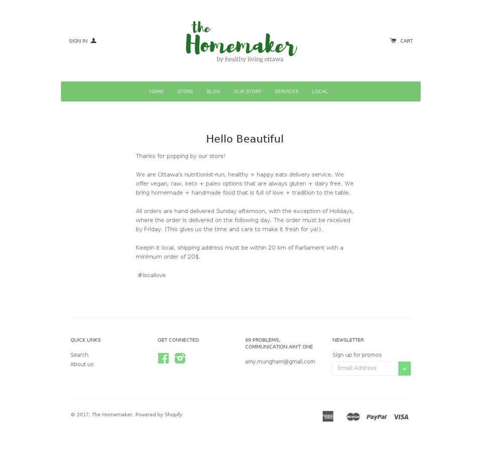 healthylivingottawa.com shopify website screenshot