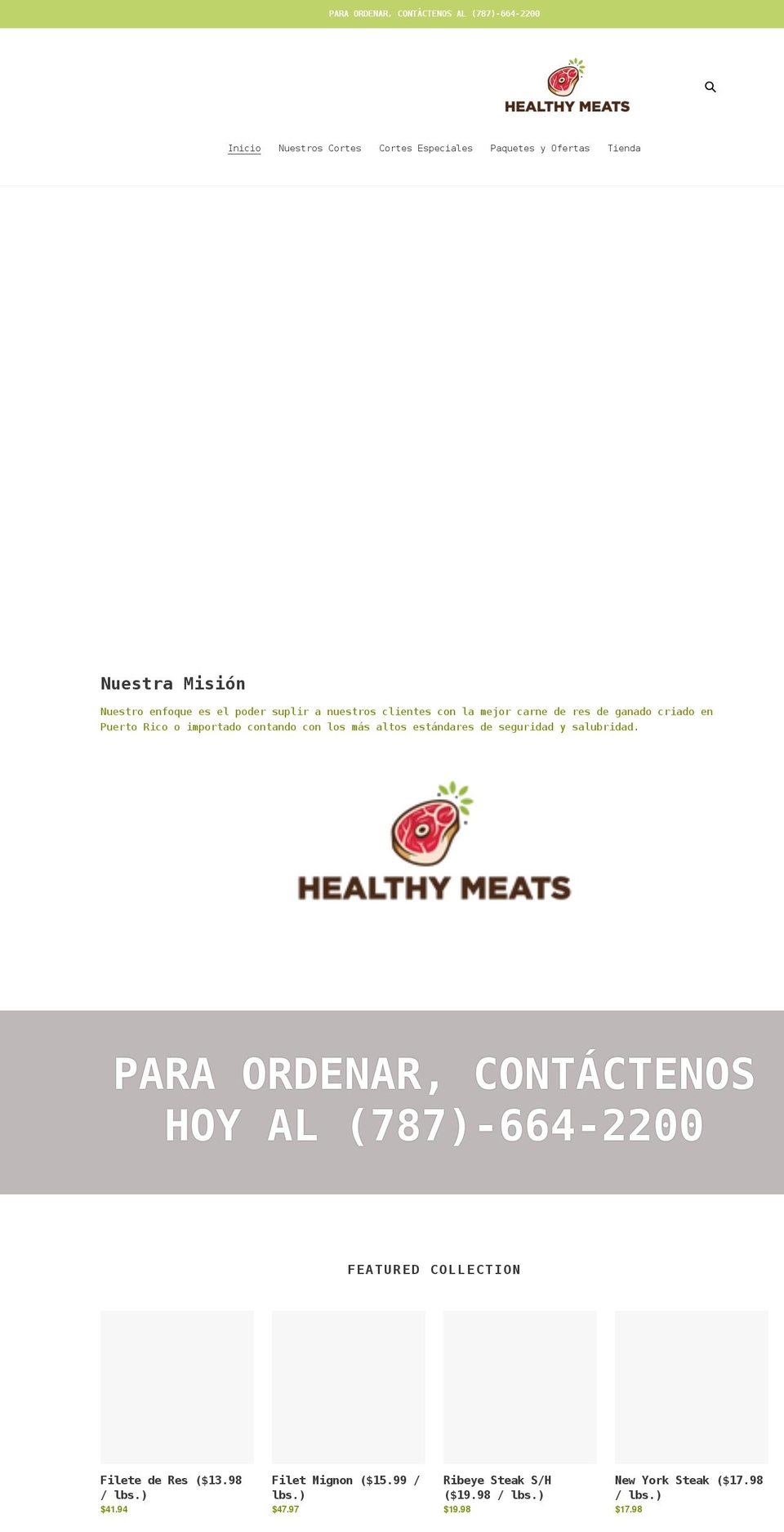 healthymeatspr.com shopify website screenshot