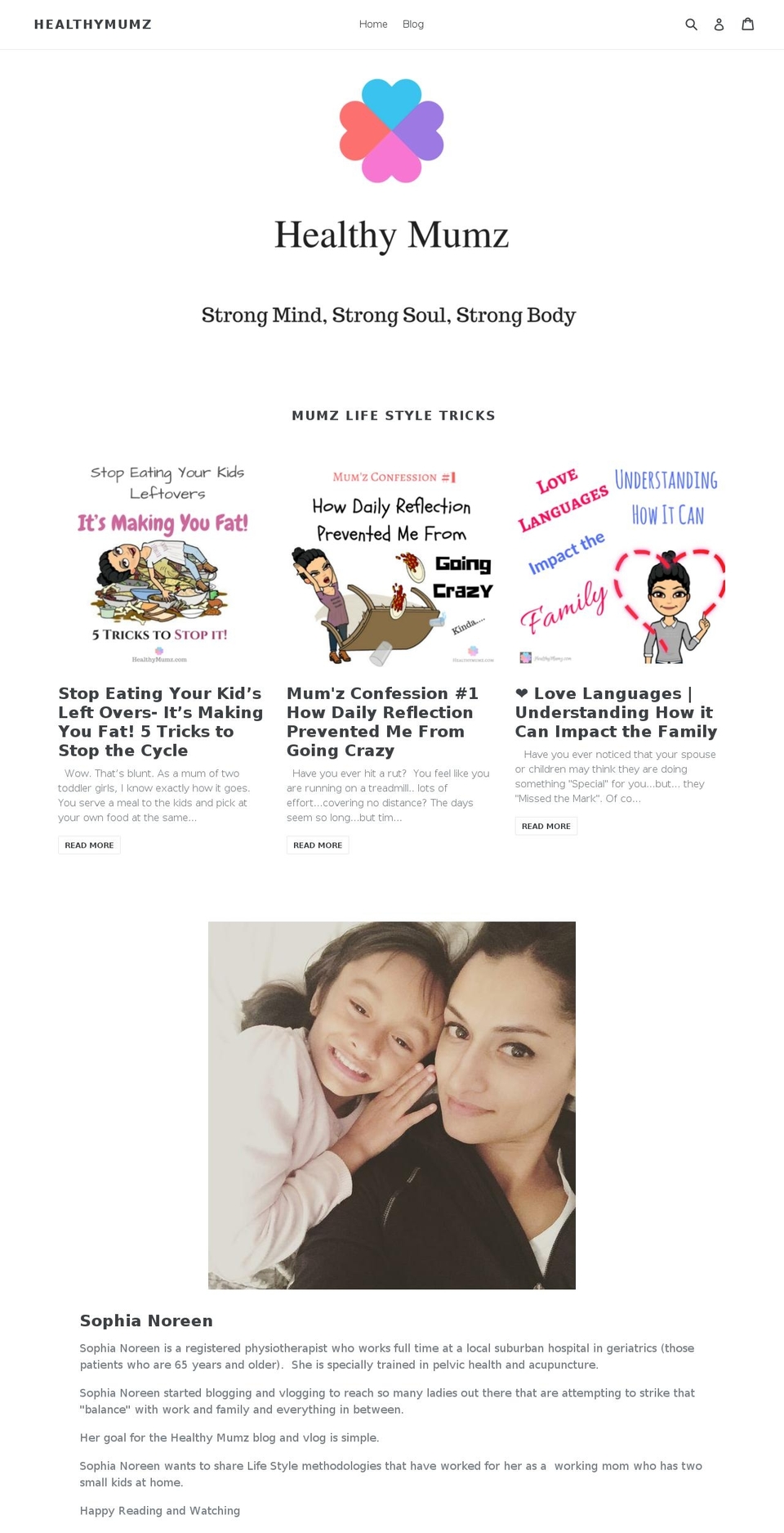 healthymumz.com shopify website screenshot