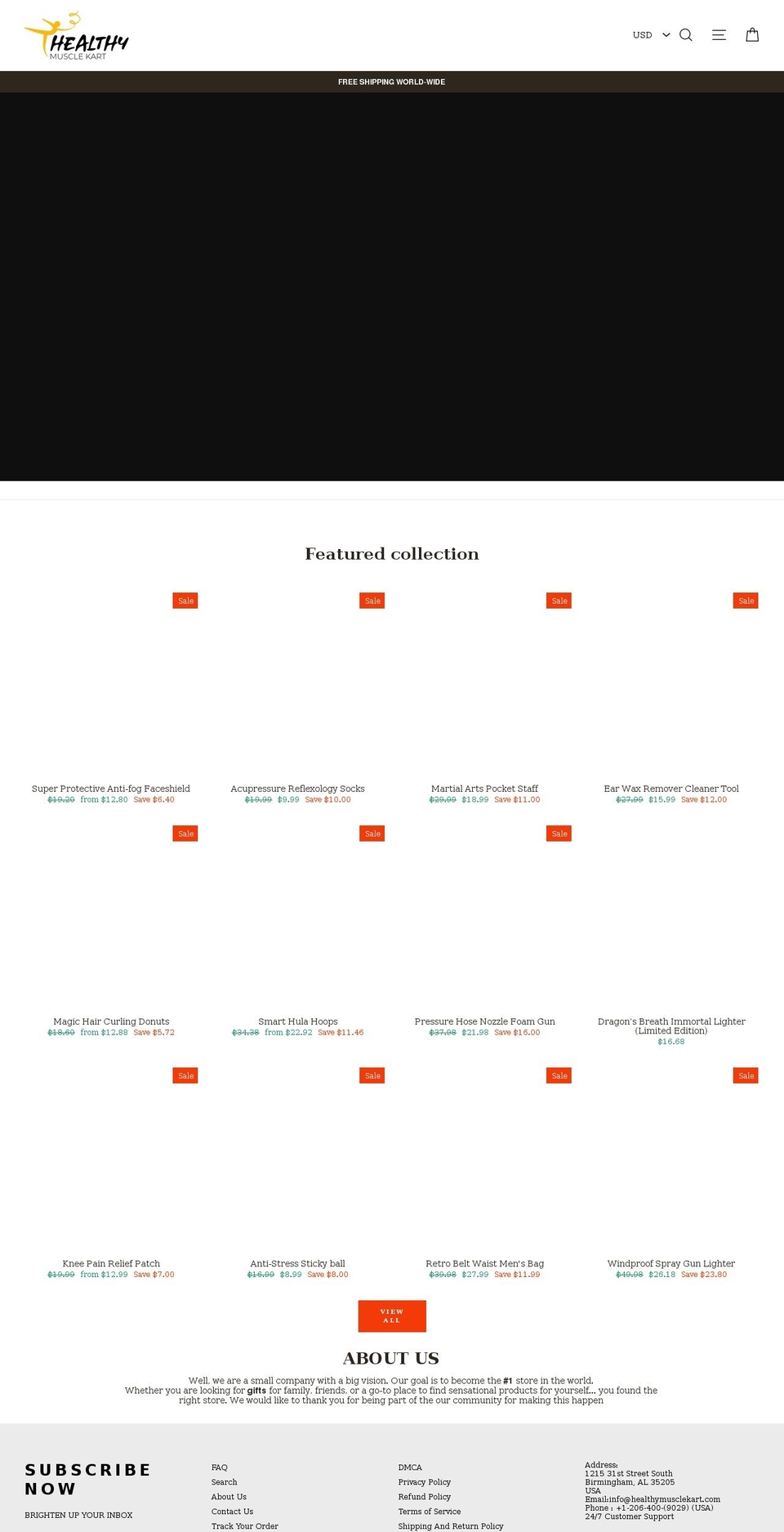 healthymusclekart.com shopify website screenshot