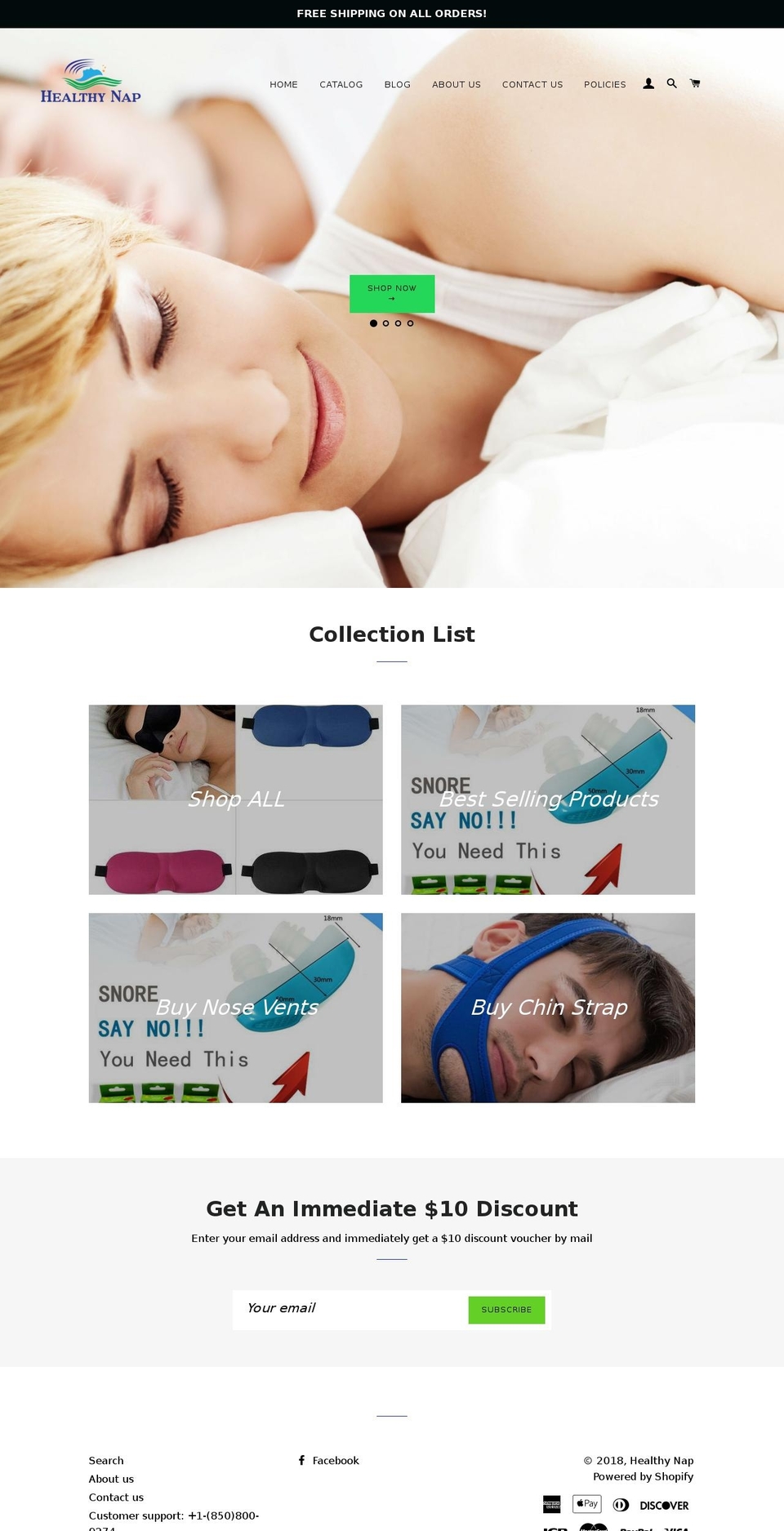 healthynap.net shopify website screenshot