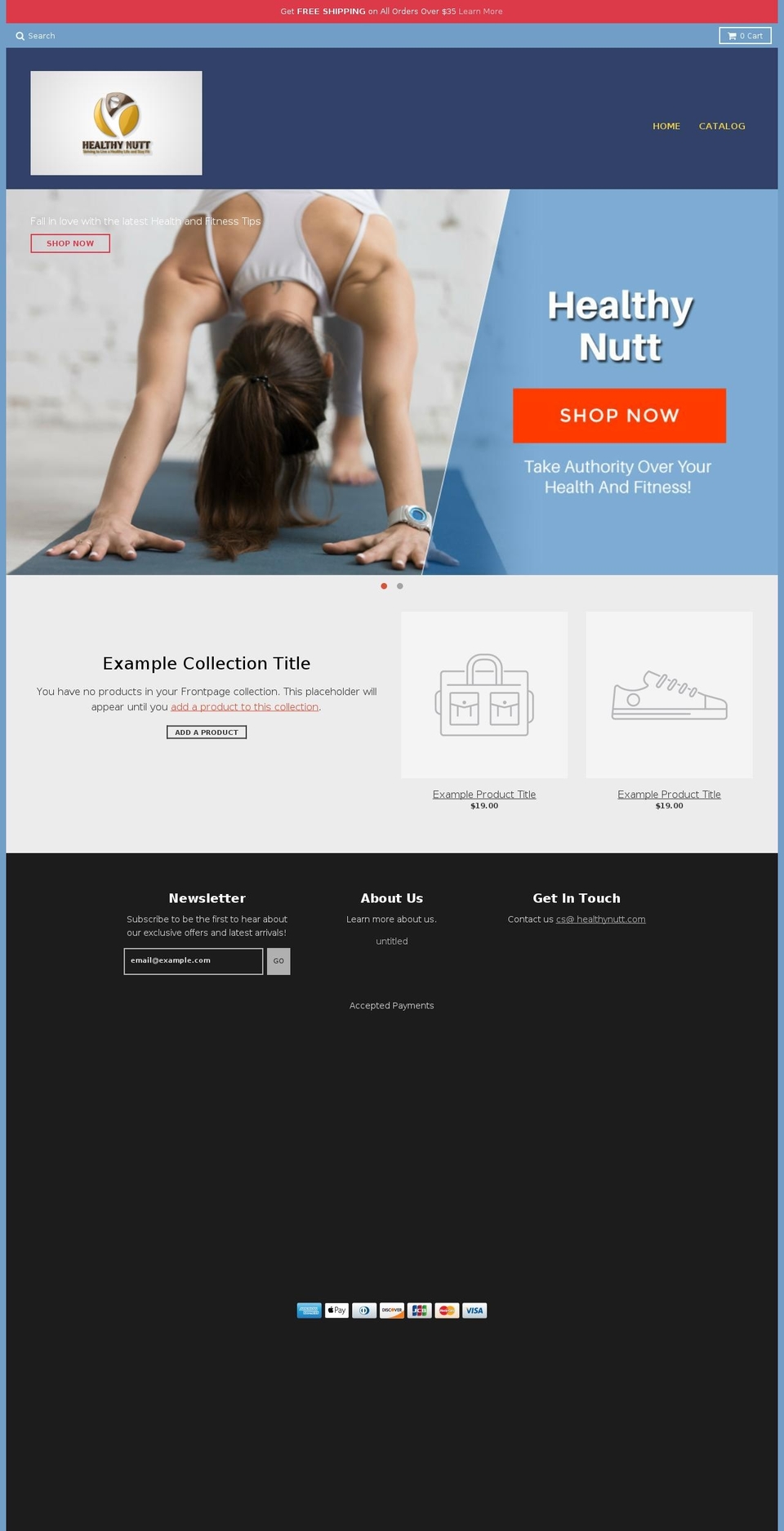 healthynutt.com shopify website screenshot