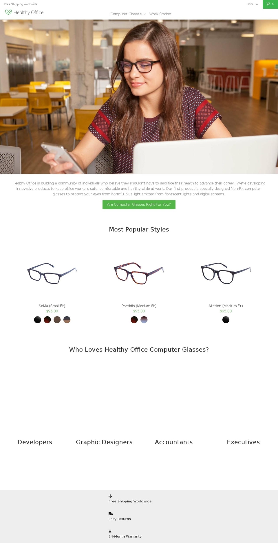 healthyoffice.com — Shopify storefront screenshot