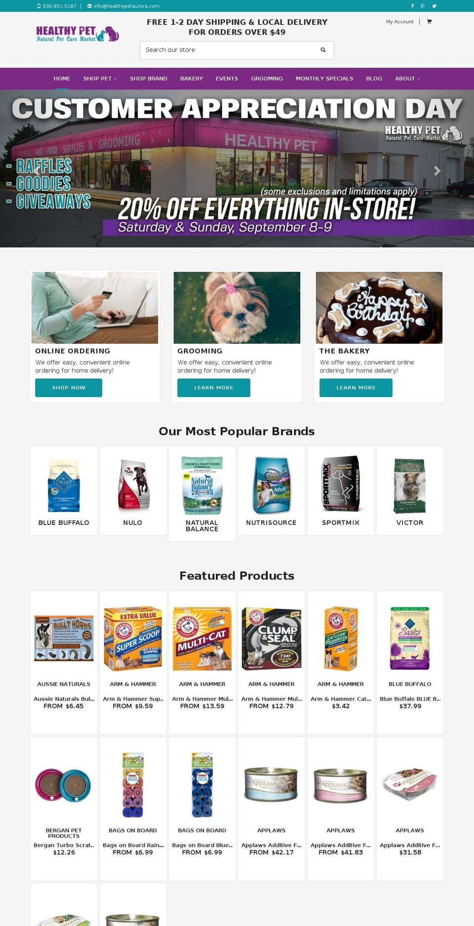 Endless Aisles Alternate Shopify theme site example healthypetaurora1.com