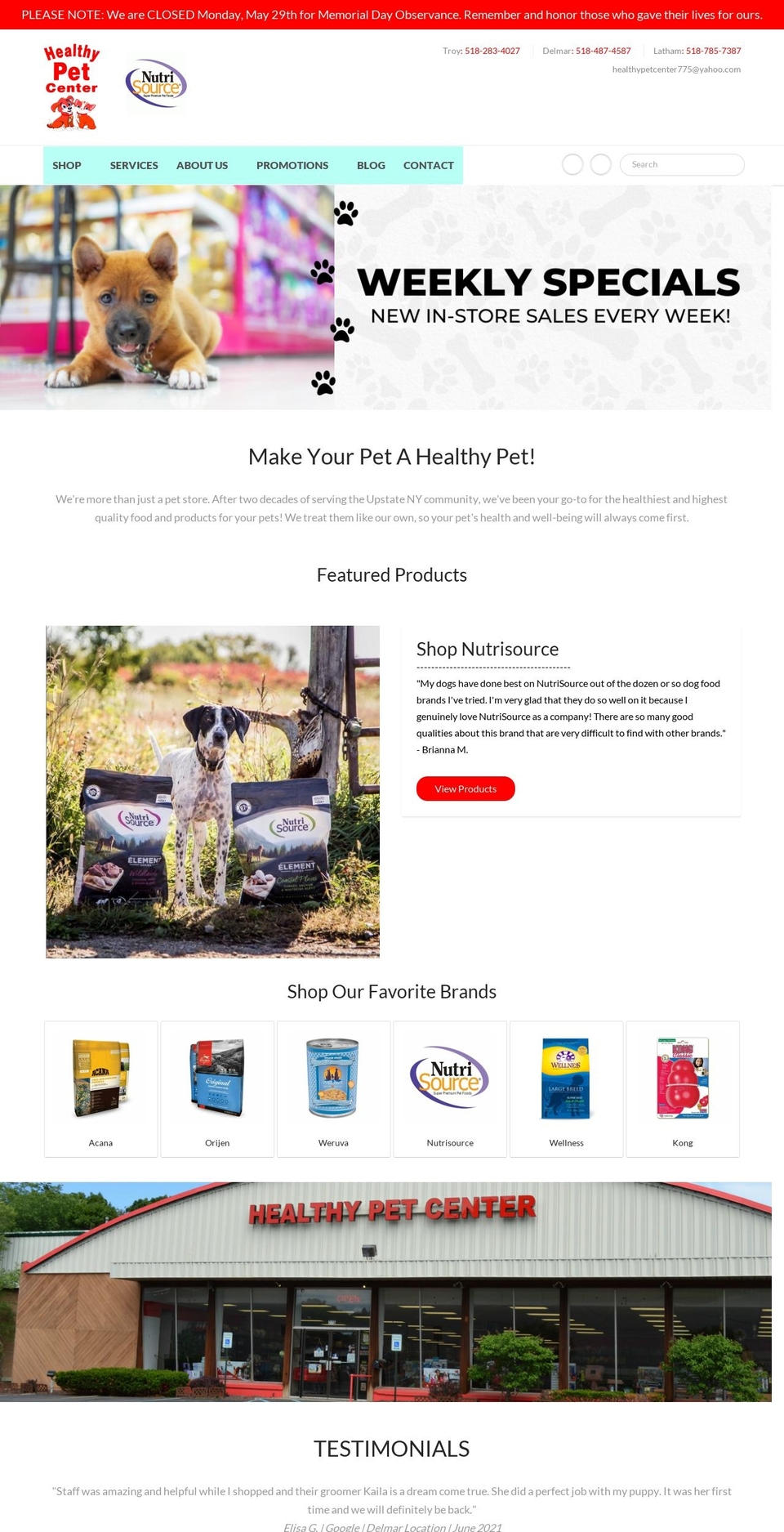 healthypetcenters.com shopify website screenshot