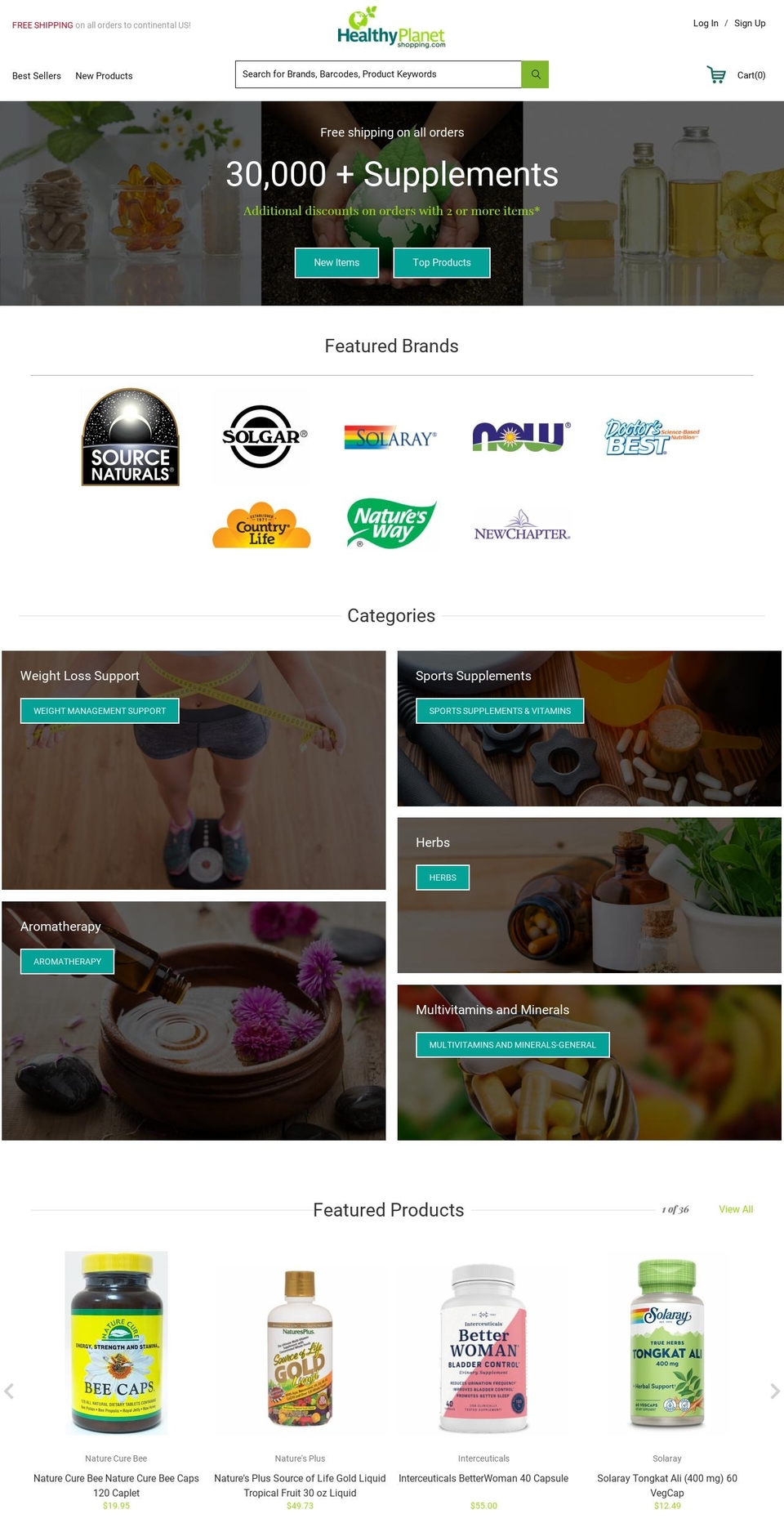 healthyplanetshopping.com shopify website screenshot
