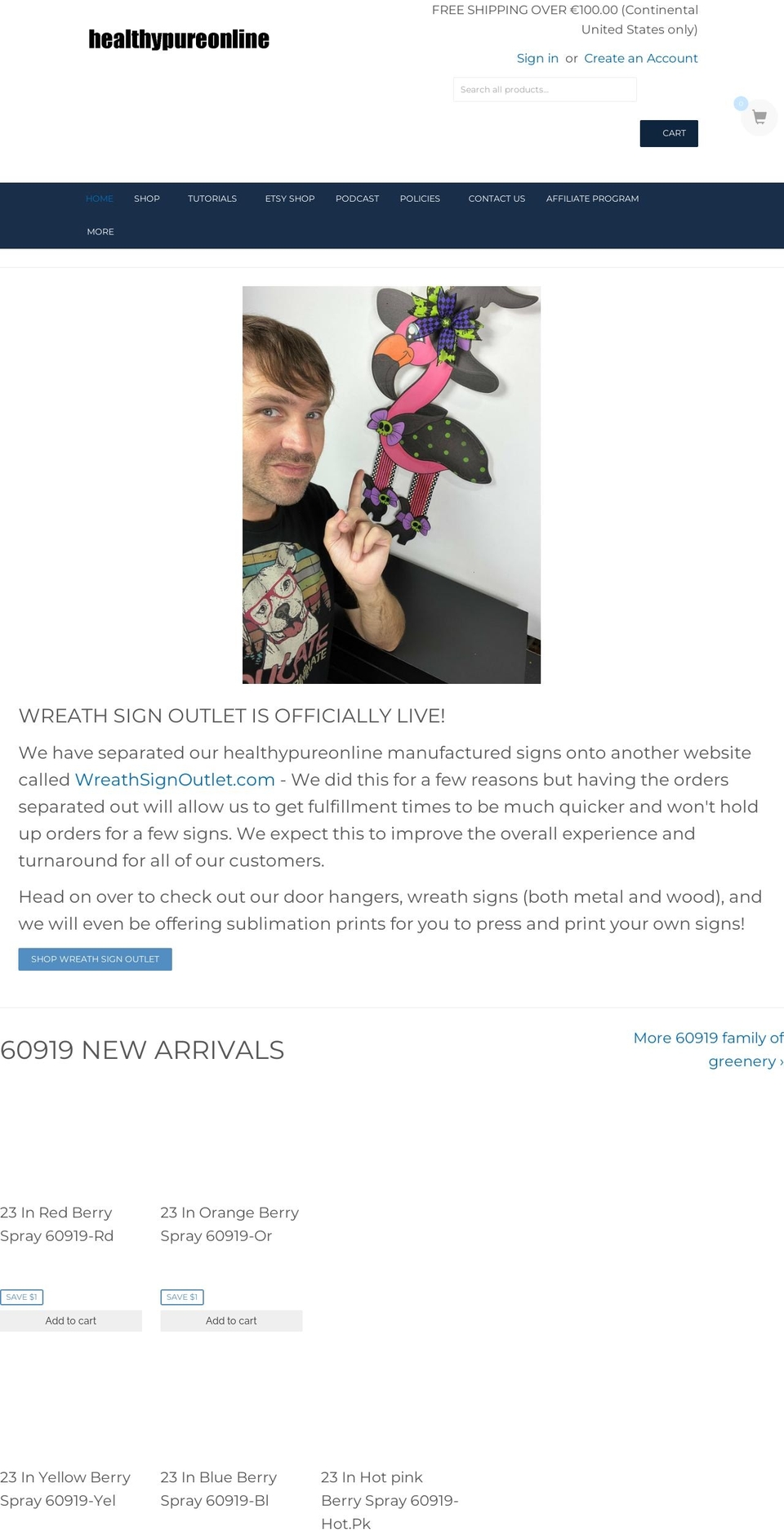 healthypureonline.com shopify website screenshot