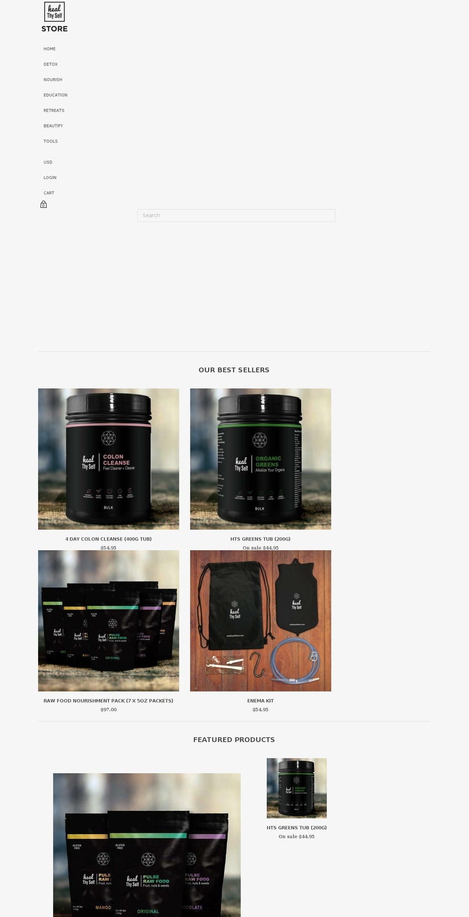 healthyselfstore.com shopify website screenshot