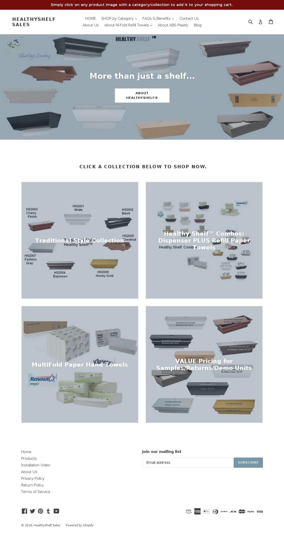healthyshelf.biz shopify website screenshot