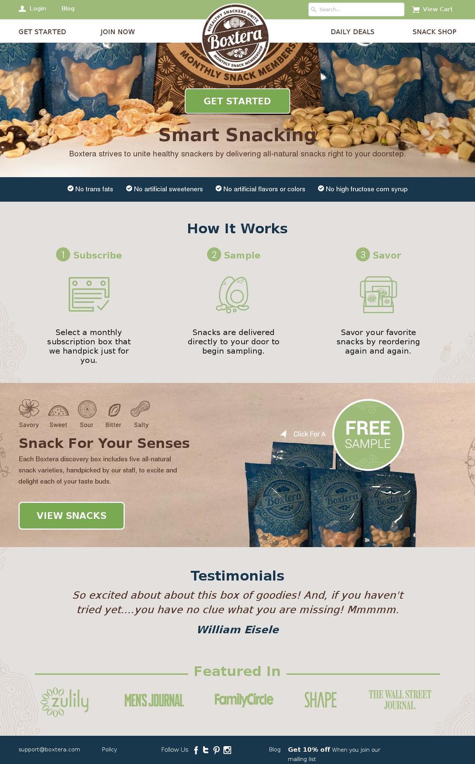 healthysnackerunite.com shopify website screenshot