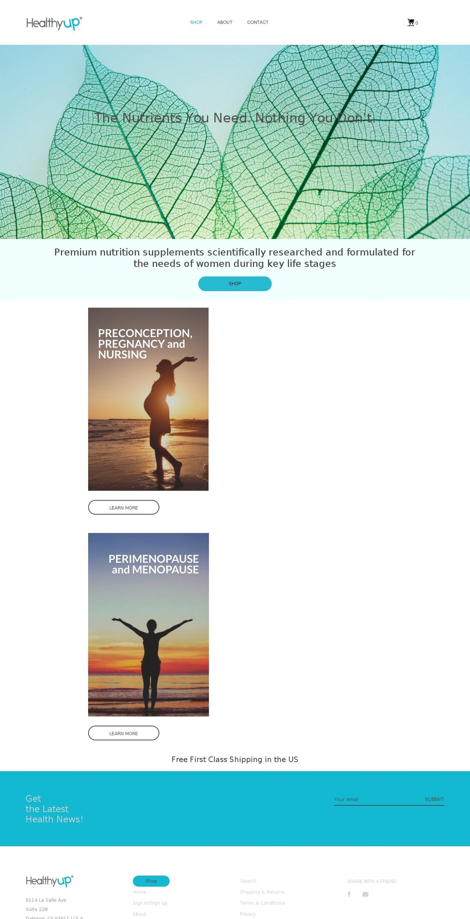 healthyup.com shopify website screenshot
