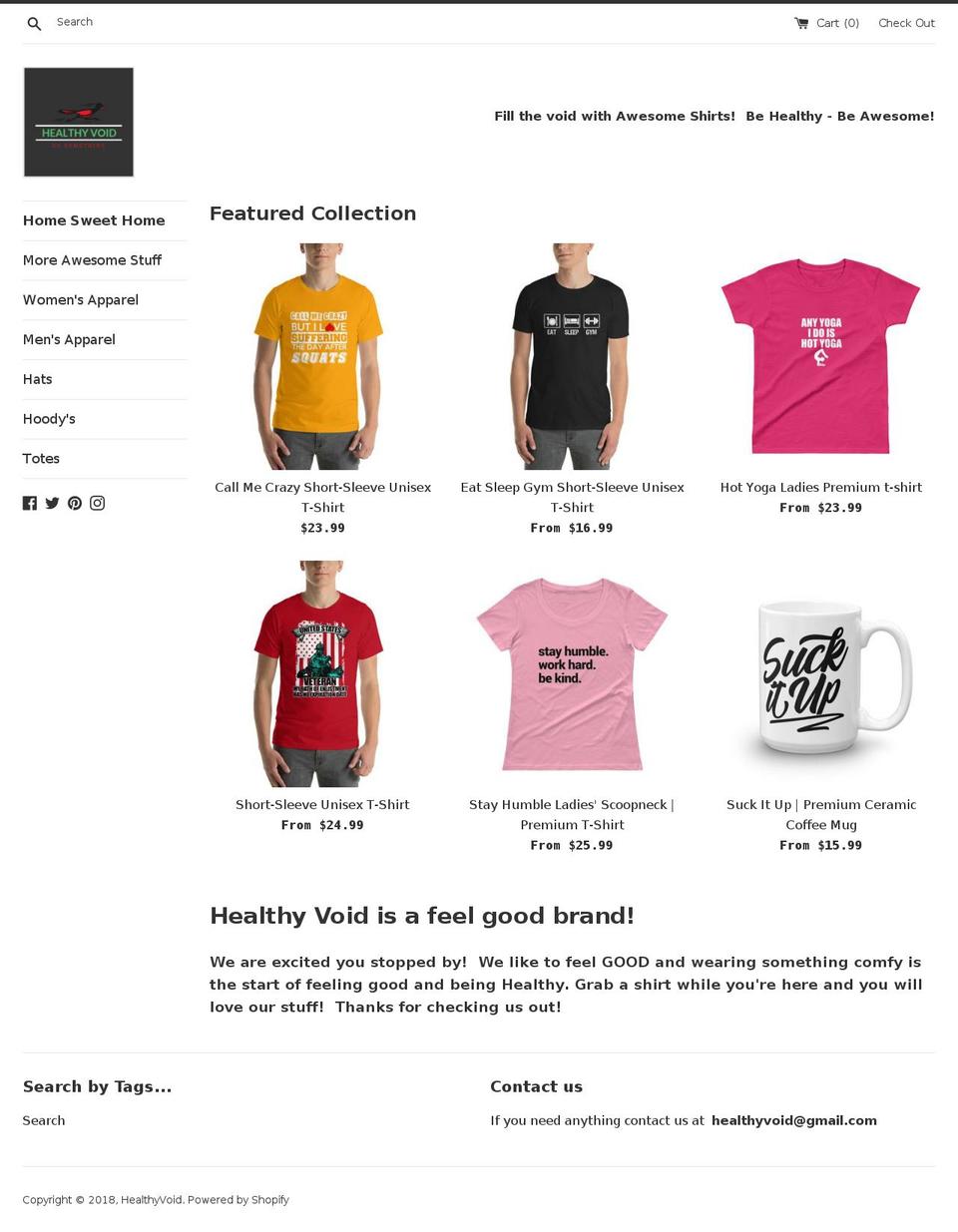 healthyvoid.com — Shopify storefront screenshot