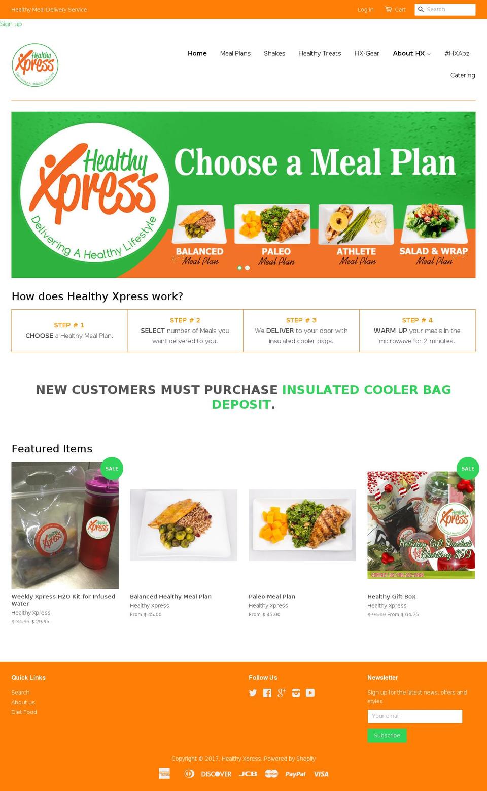 healthyxpress.com shopify website screenshot