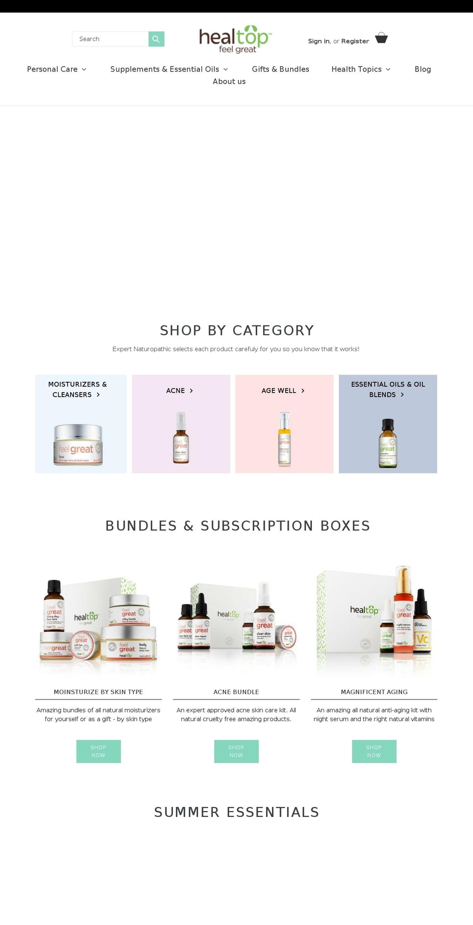 Production Theme Shopify theme site example healtop.com