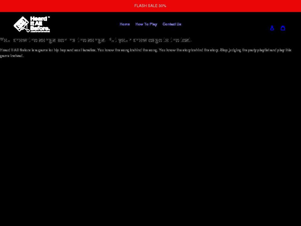 hearditallbeforegame.com shopify website screenshot