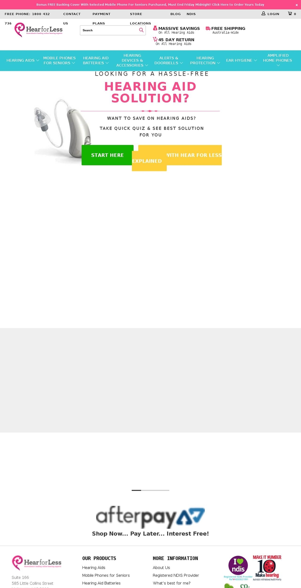 hearforless.com.au shopify website screenshot