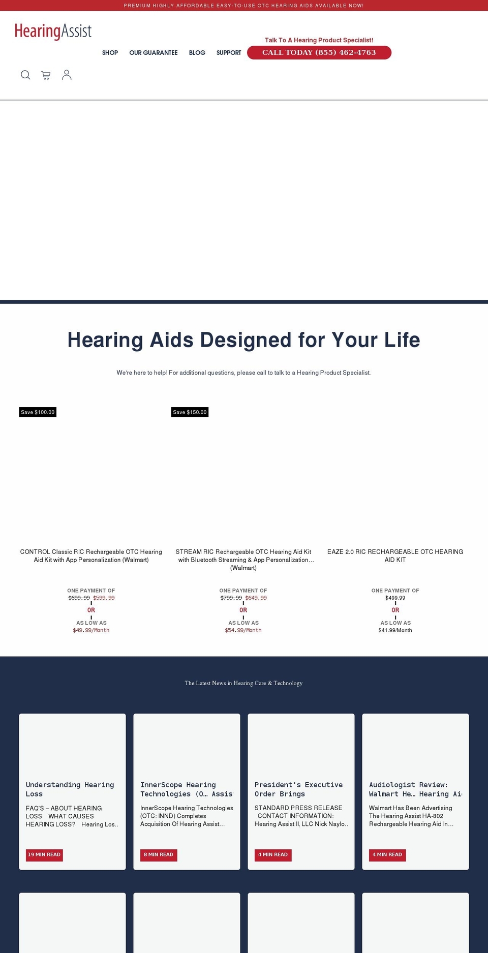 hearingassist.com shopify website screenshot