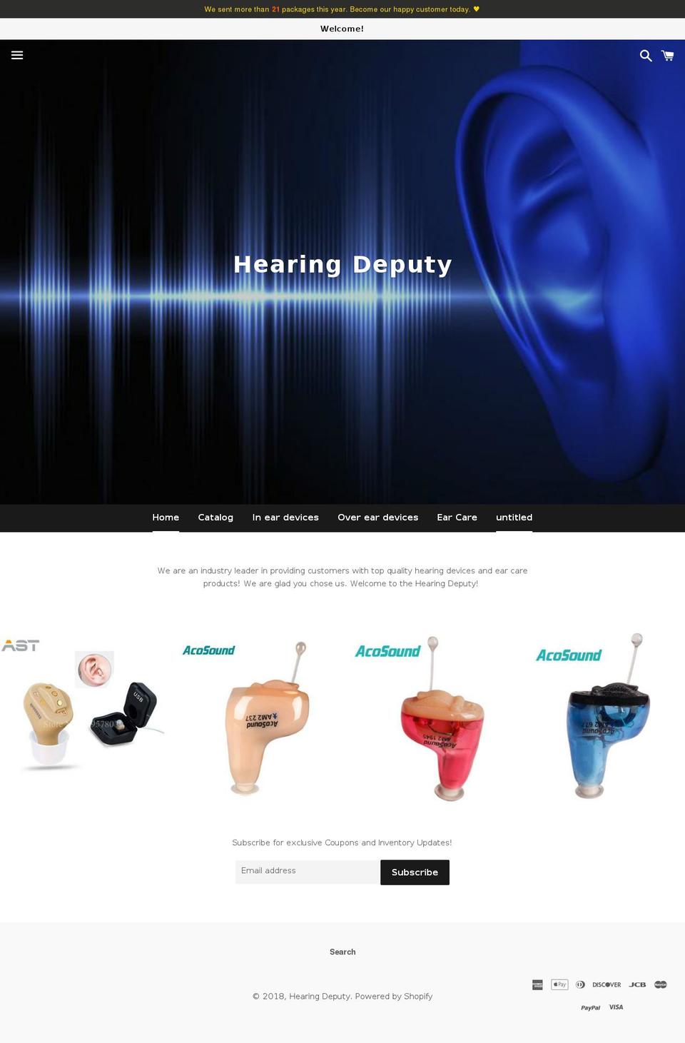hearingdeputy.com — Shopify storefront screenshot