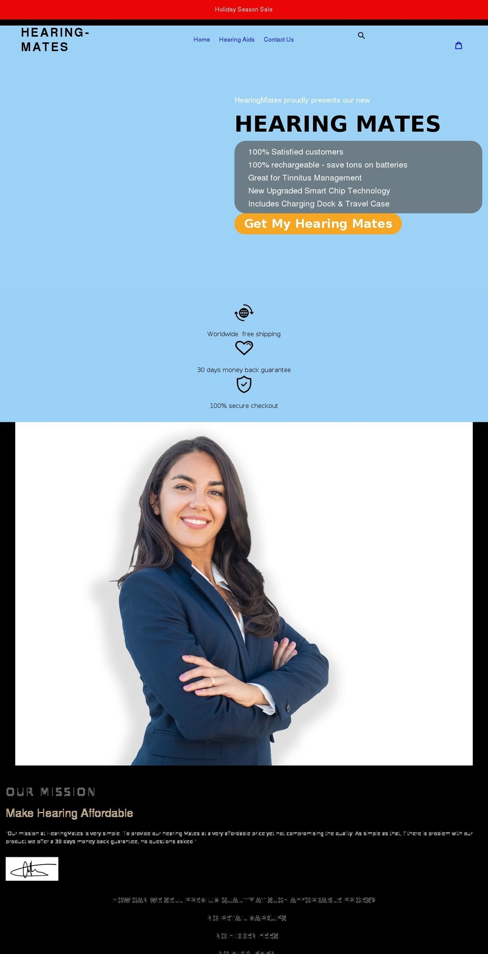 hearingmates.com shopify website screenshot
