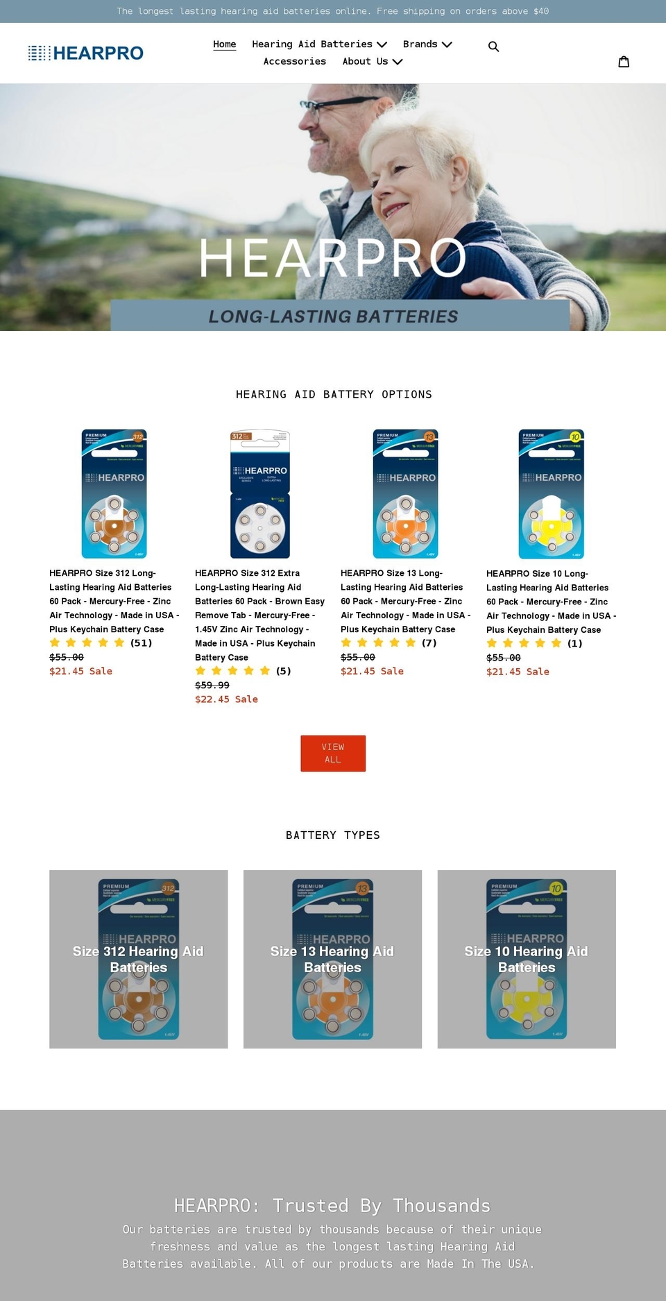 hearprobatteriesetc.com shopify website screenshot