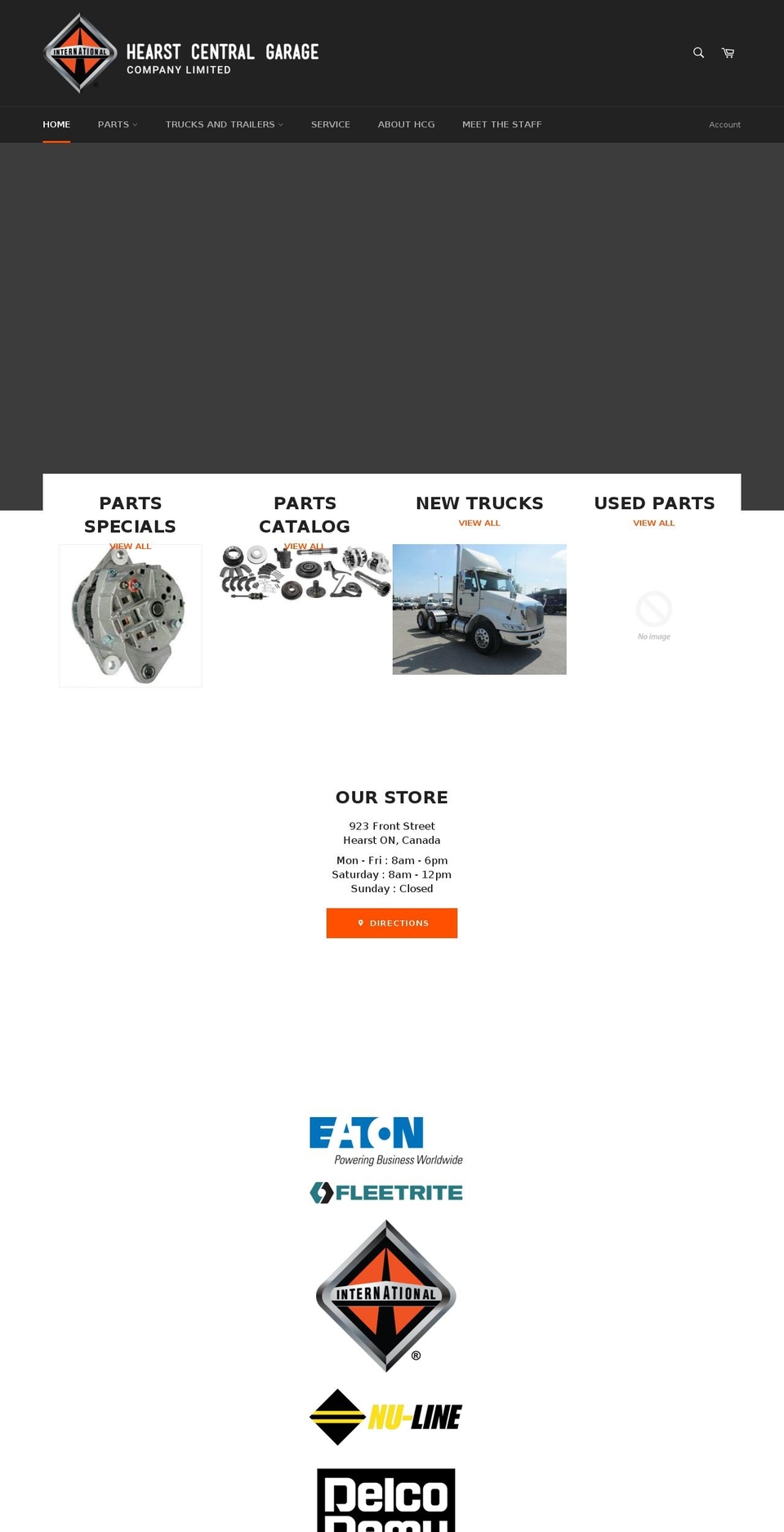hearstcentralgarage.com — Shopify storefront screenshot