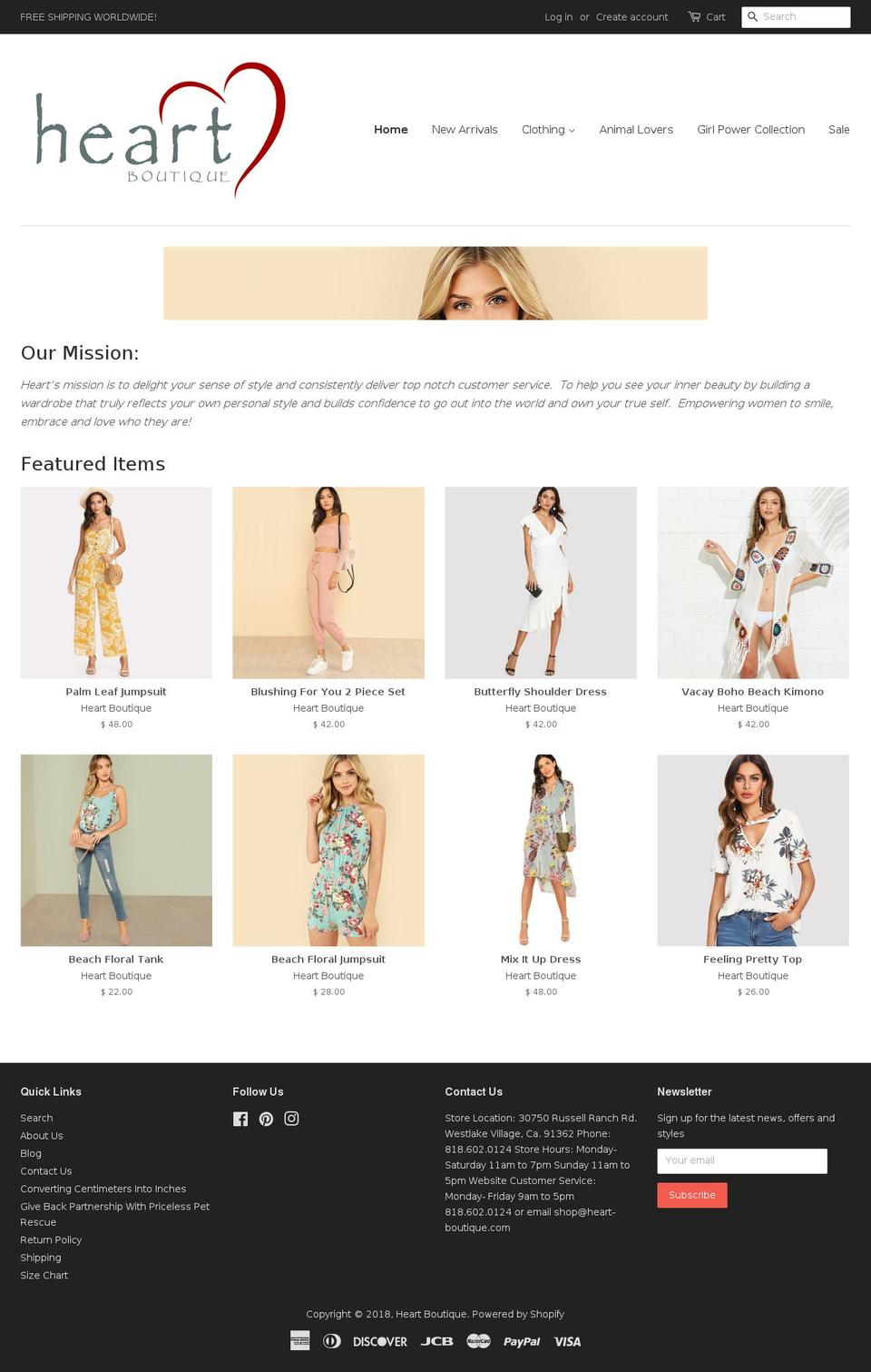 heart-boutique.com shopify website screenshot