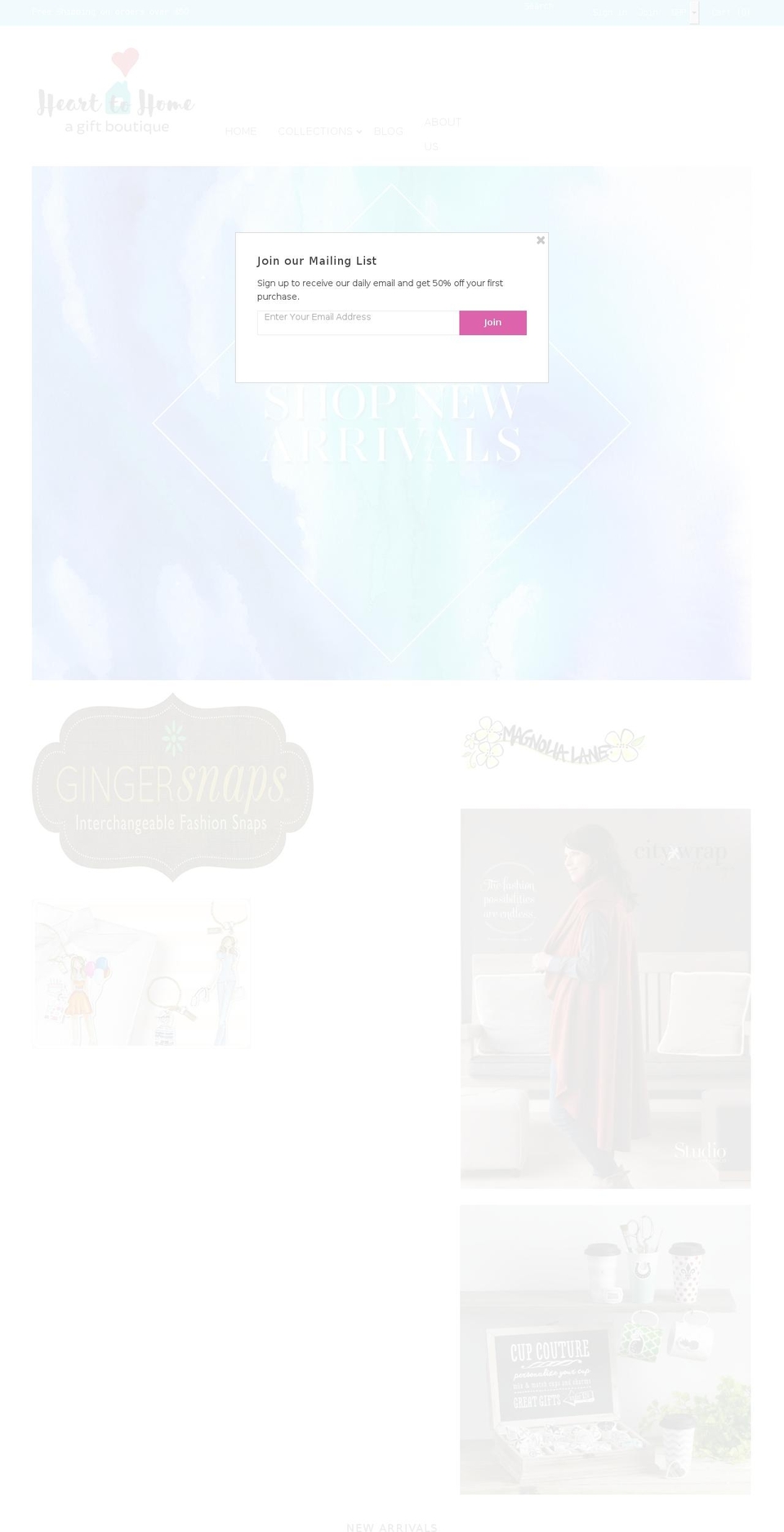 heart2homegifts.com shopify website screenshot