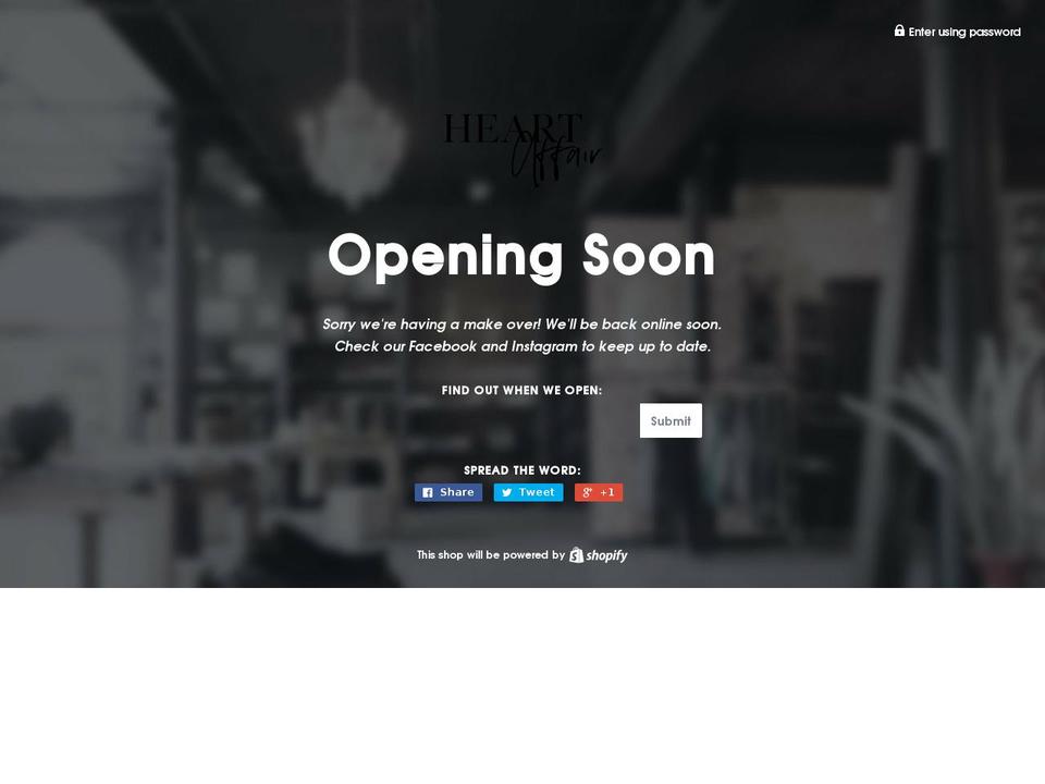 heartaffair.net.au shopify website screenshot