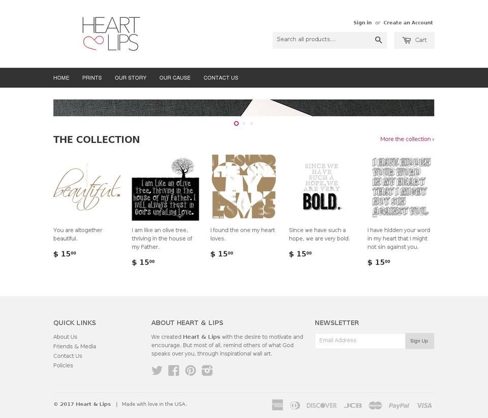 heartandlips.com shopify website screenshot