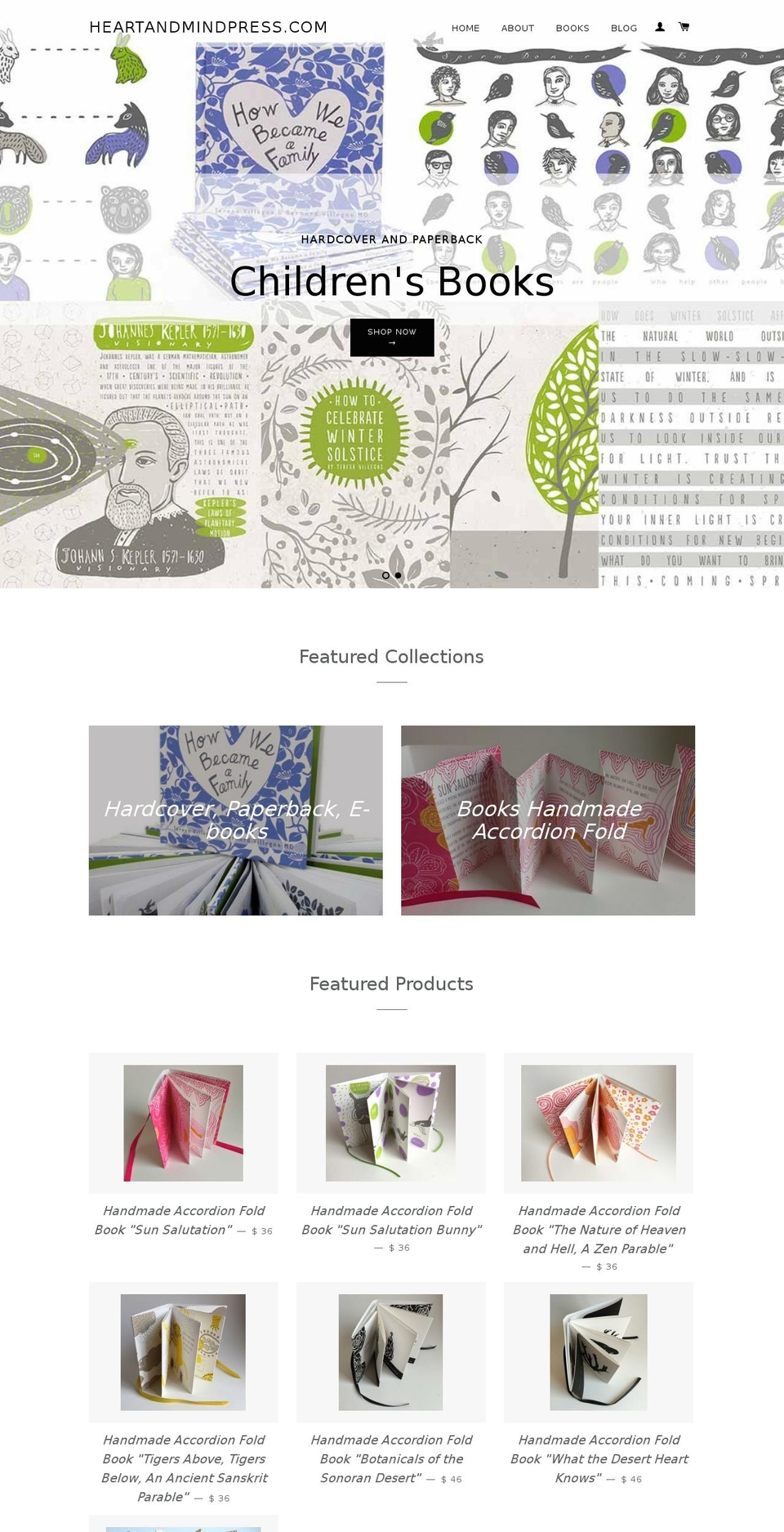 heartandmindpress.com shopify website screenshot