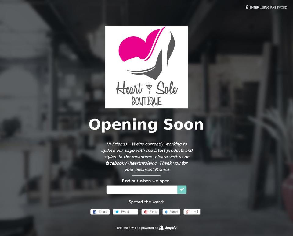 heartandsoleboutique.com shopify website screenshot
