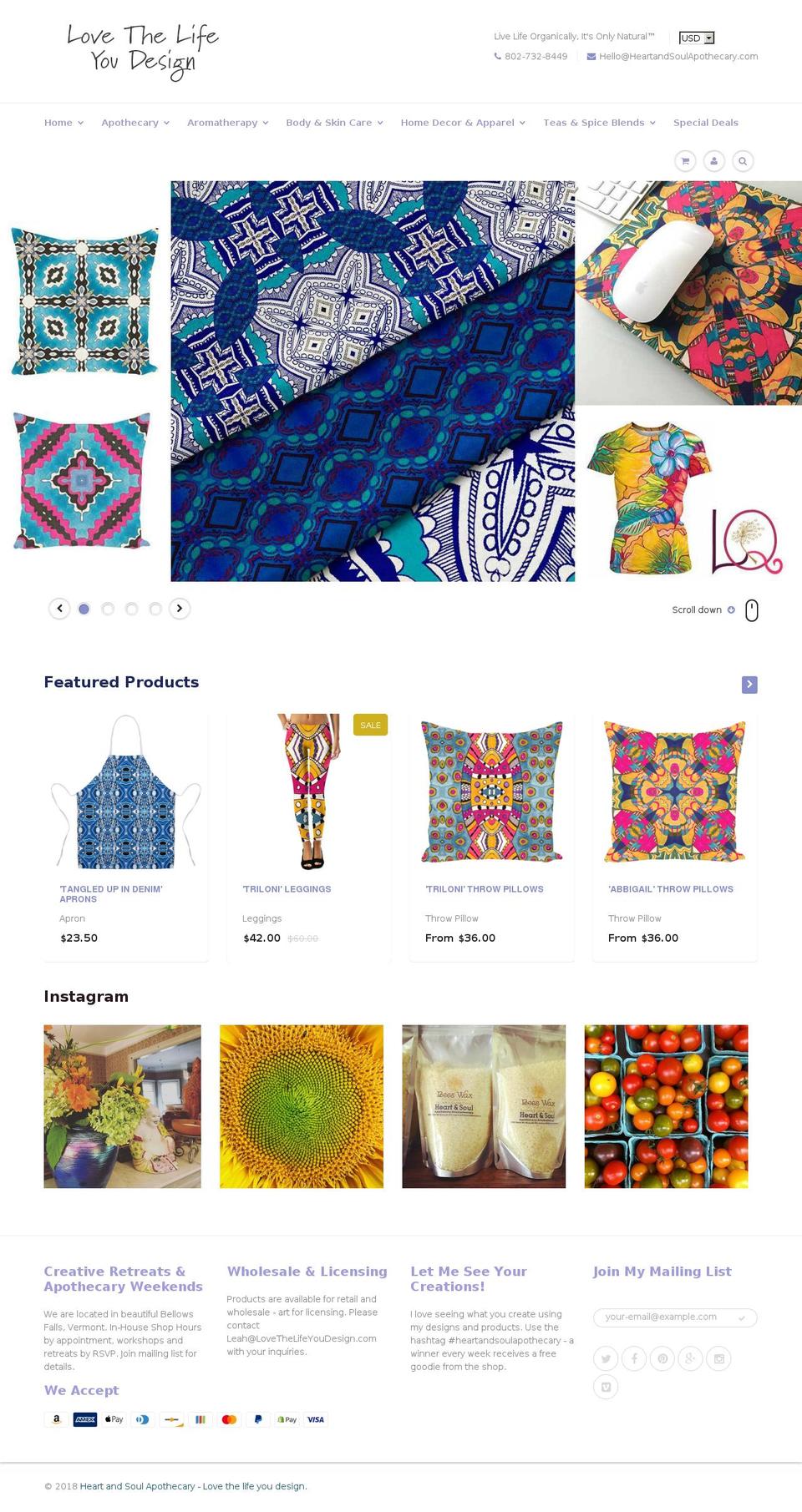 heartandsoulapothecary.com — Shopify storefront screenshot