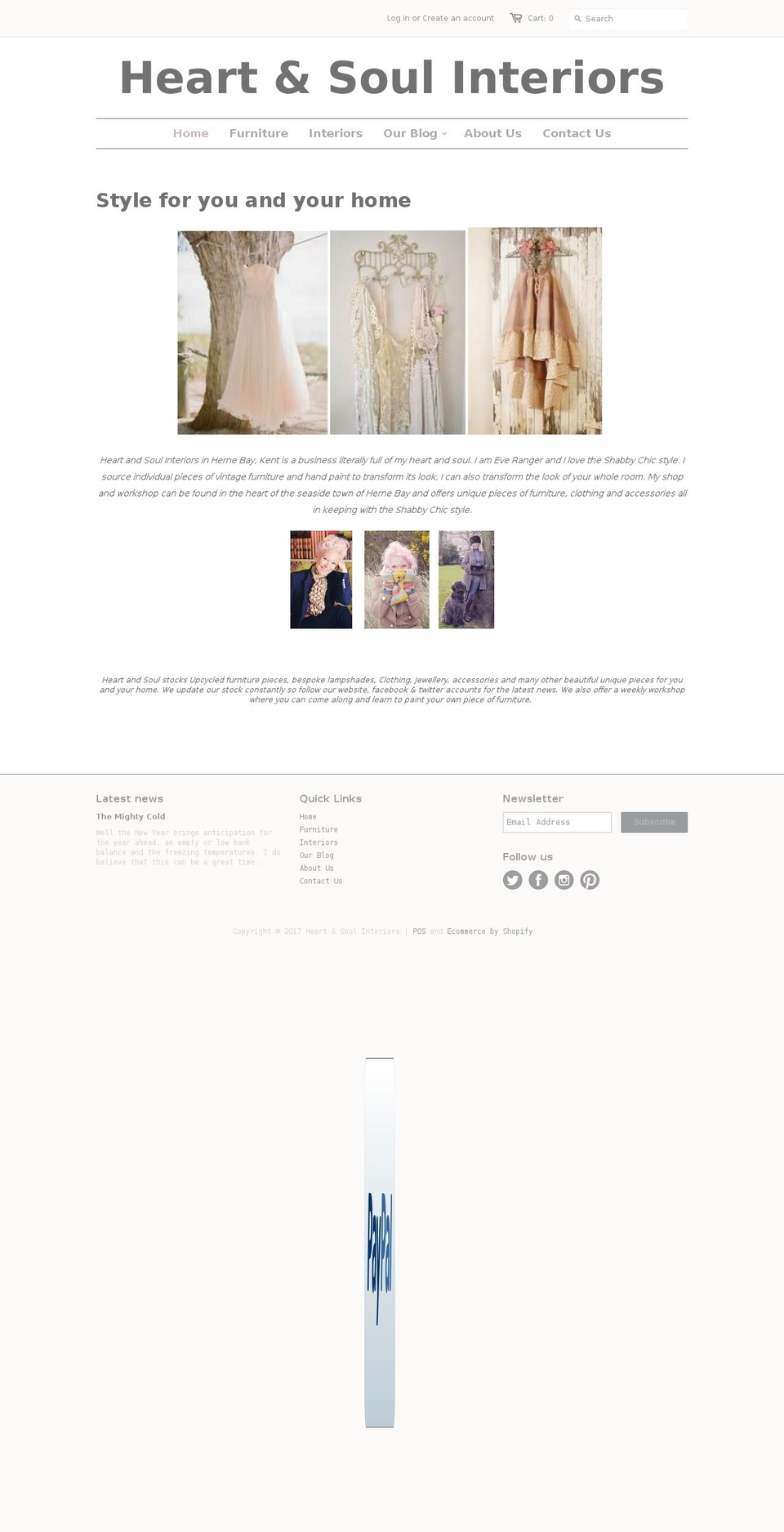 heartandsoulhernebay.com shopify website screenshot