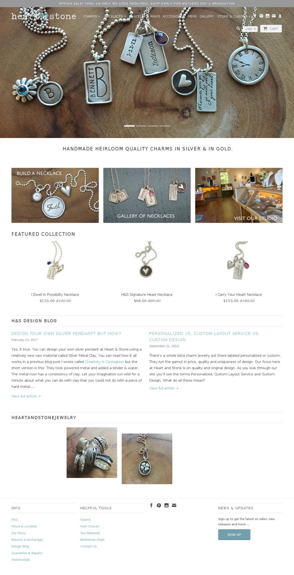 heartandstonejewelry.com shopify website screenshot