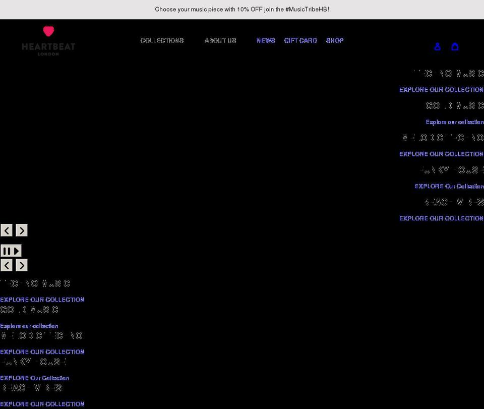 heartbeatjewellerylondon.com shopify website screenshot