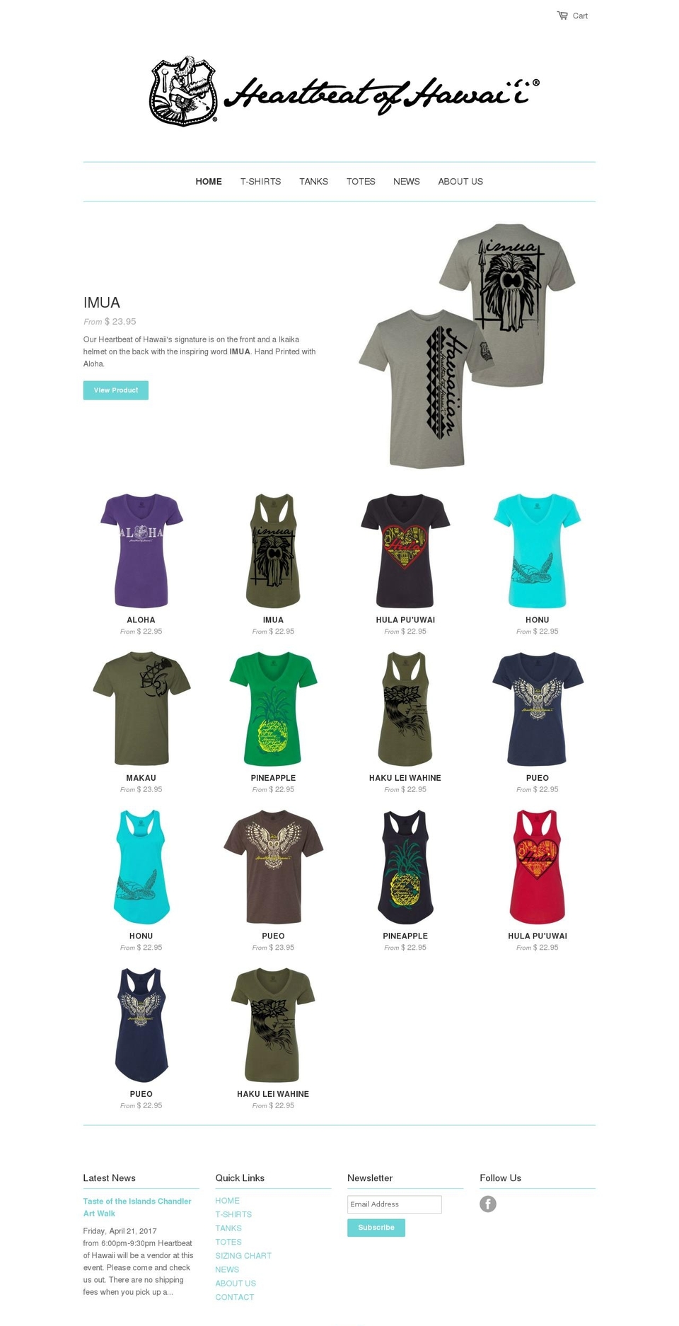 heartbeatofhawaii.com shopify website screenshot