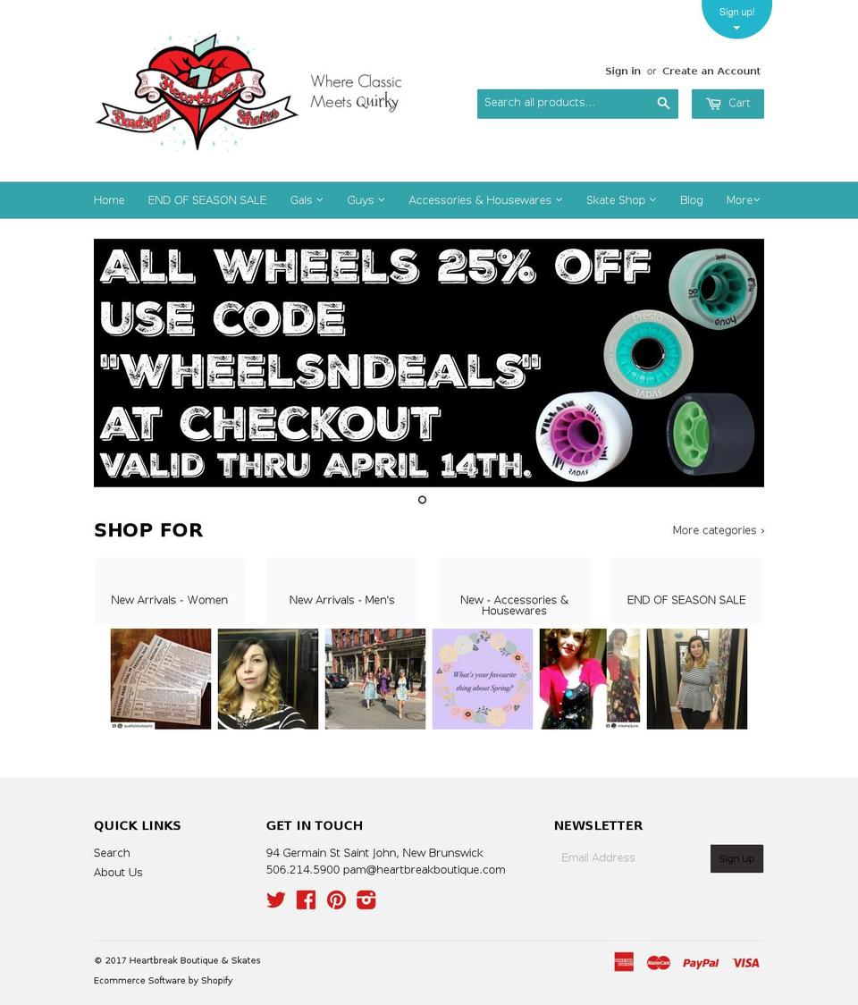 heartbreakboutique.com shopify website screenshot