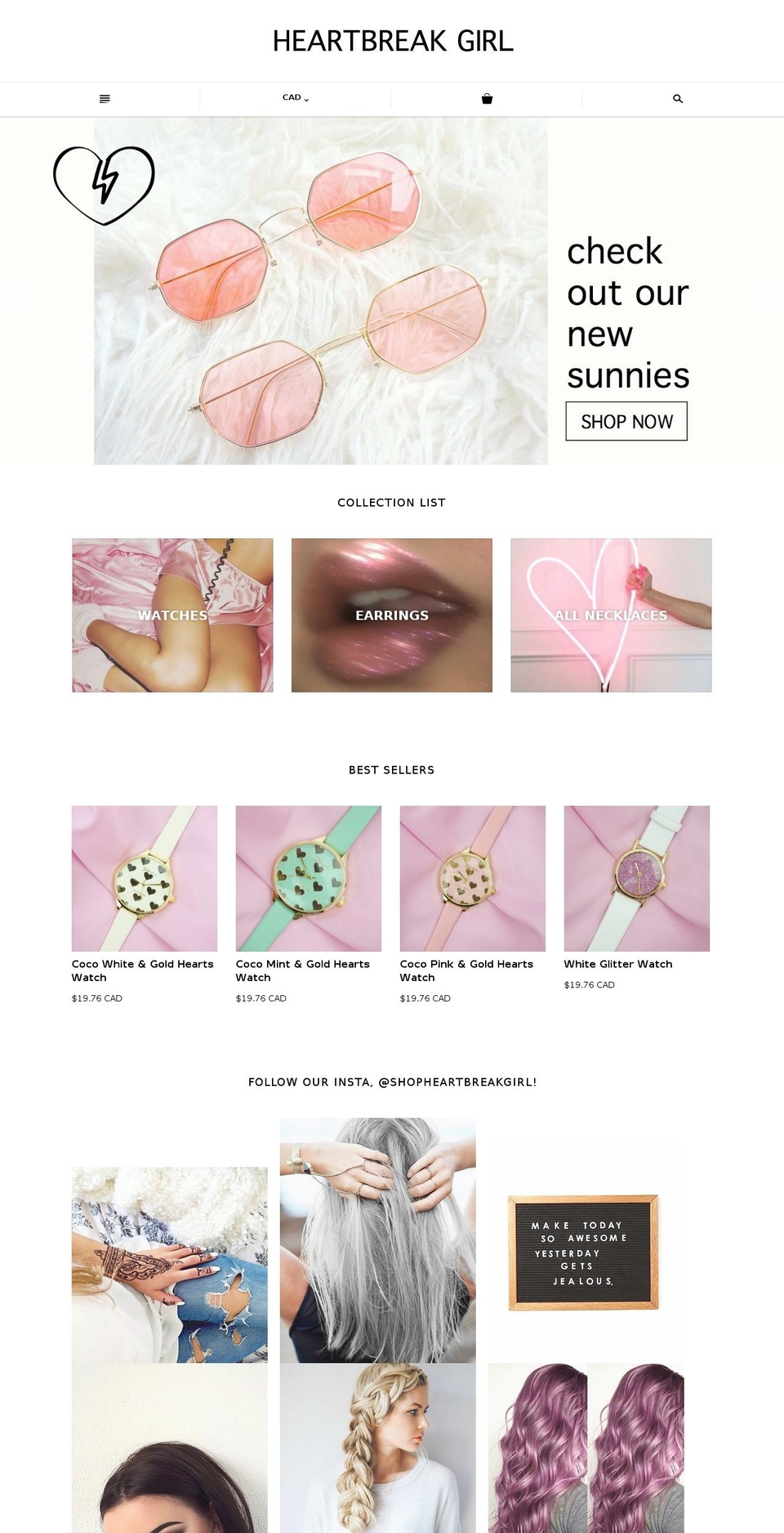 heartbreakgirl.com — Shopify storefront screenshot