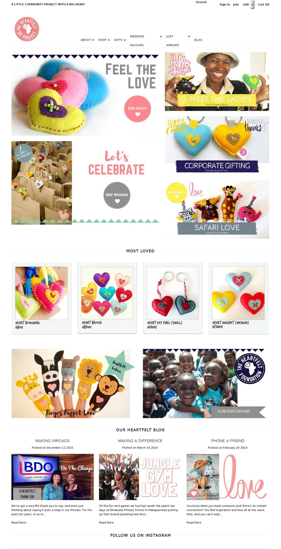 heartfeltafrica.com shopify website screenshot