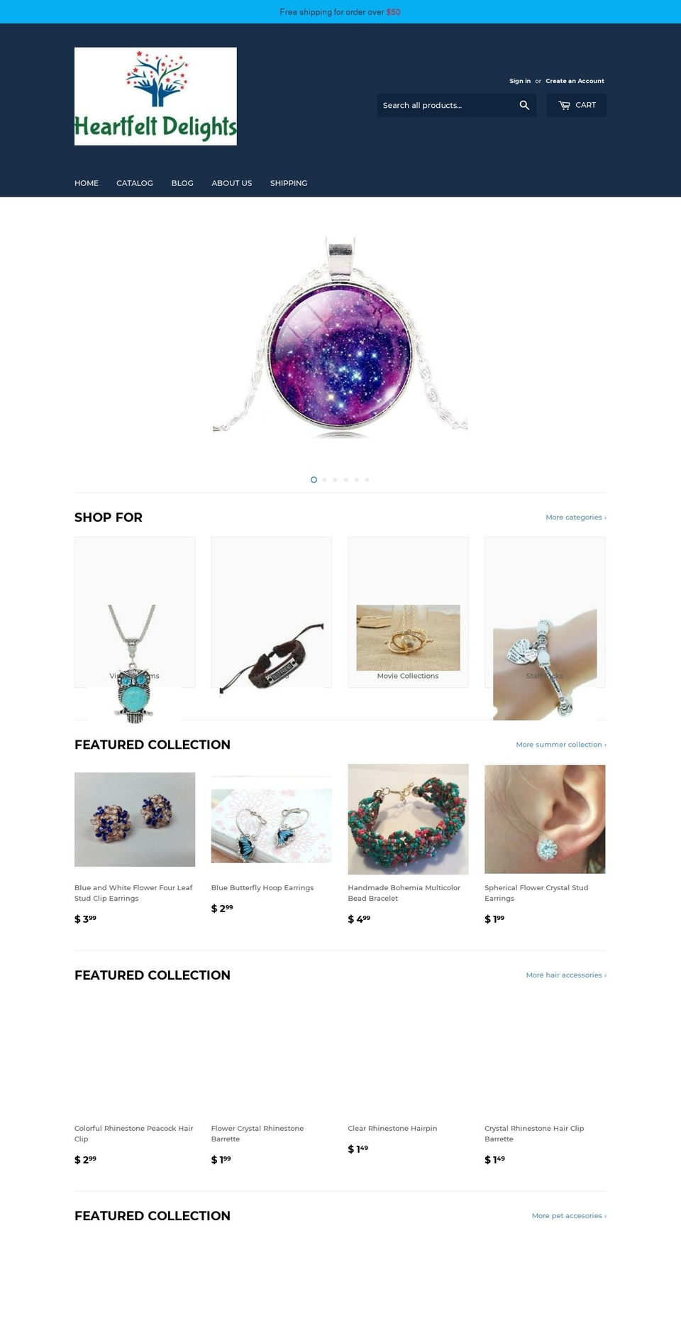 heartfeltdelights.com shopify website screenshot
